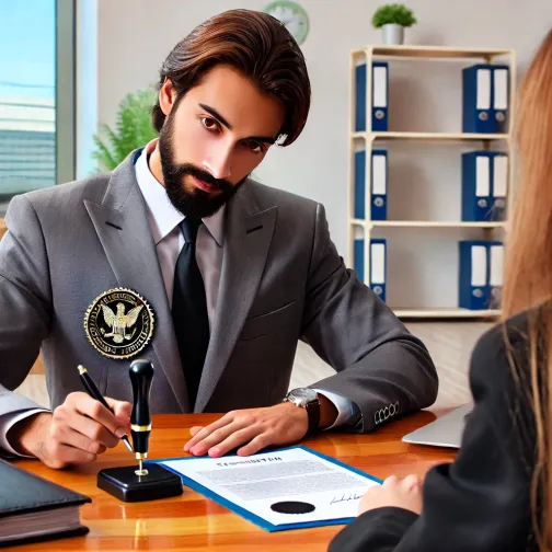 Mobile Notary providing acknowledgment services in Los Angeles County